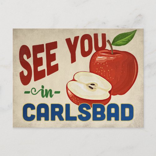 Carlsbad California Apple _ Vintage Travel Postcard