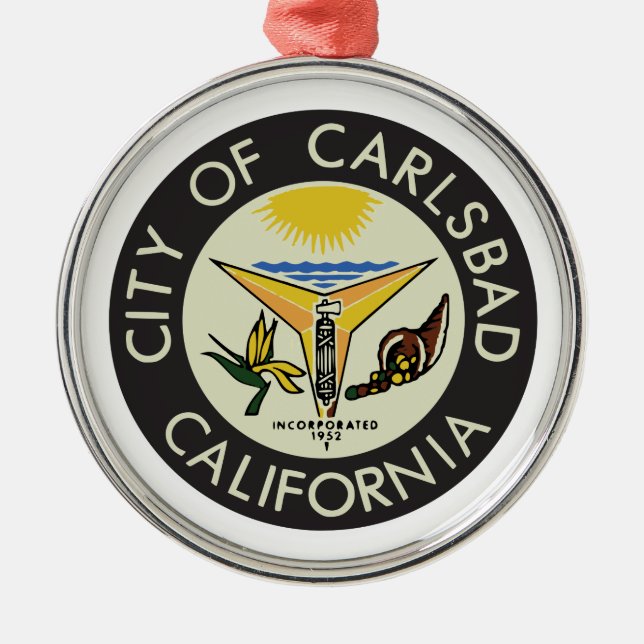 Carlsbad (California) City Seal Metal Ornament (Front)