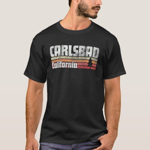 Carlsbad California Retro Style Vintage 70s 80s 90 T_Shirt