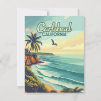 Carlsbad California San Diego Beach Vintage Card