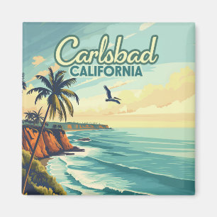 Carlsbad California San Diego Beach Vintage Magnet