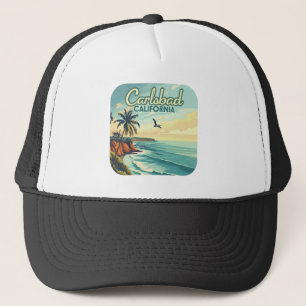 Carlsbad California San Diego Beach Vintage Trucker Hat
