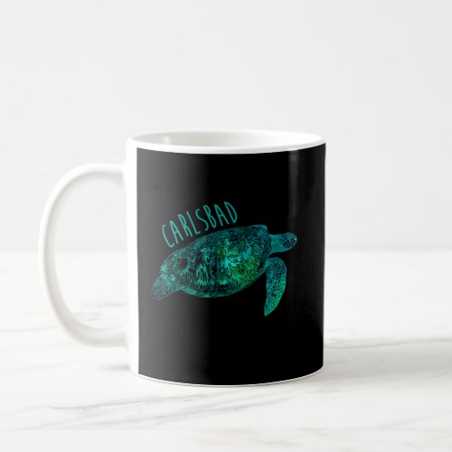 Carlsbad California Sea Blue Tribal Turtle Coffee Mug