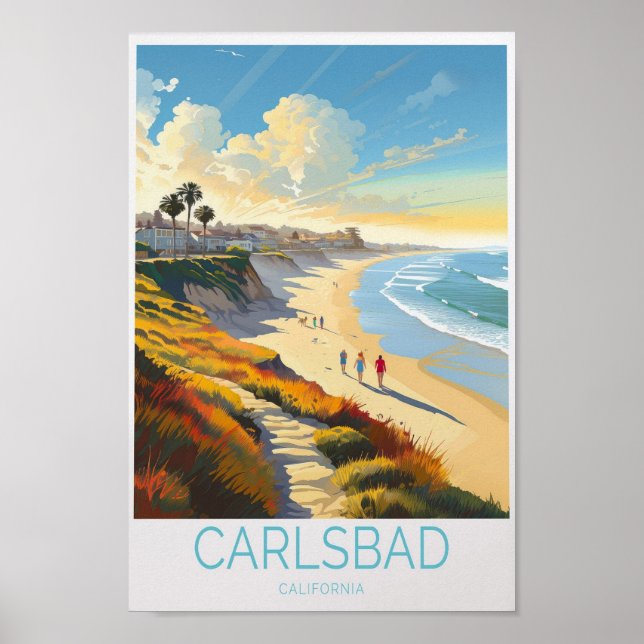 Carlsbad California Travel Poster, Carlsbad Califo Poster (Front)