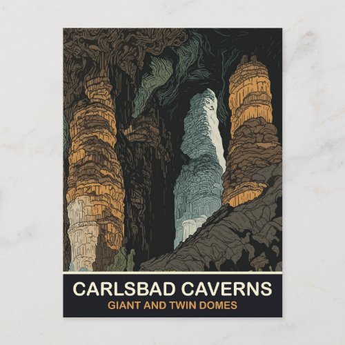 Carlsbad Caverns Giant and Twin Domes Travel Postcard