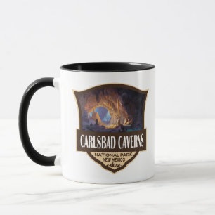 Carlsbad Caverns National Park Illustration Retro Mug