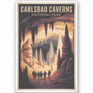Carlsbad Caverns National Park Illustration Travel Sticker