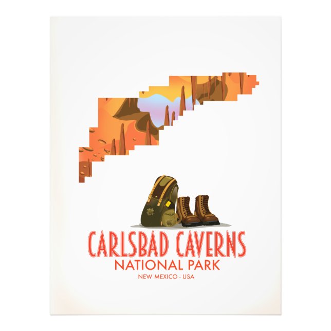 Carlsbad caverns national park new mexico map photo print (Front)