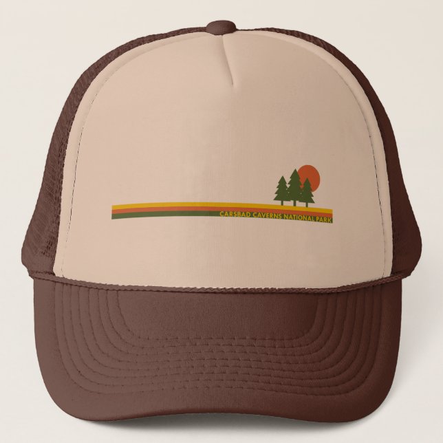 Carlsbad Caverns National Park Pine Trees Sun Trucker Hat (Front)