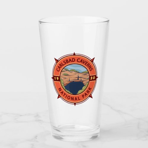 Carlsbad Caverns National Park Retro Compass Glass