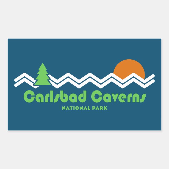 Carlsbad Caverns National Park Retro Rectangular Sticker (Front)