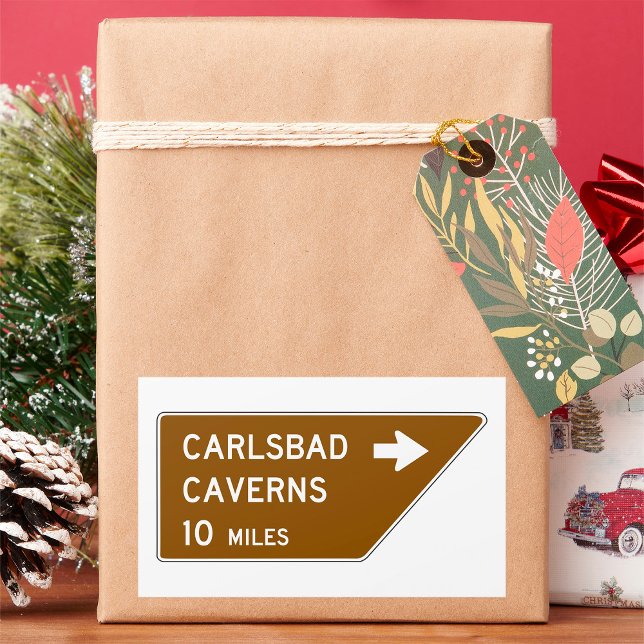 Carlsbad Caverns National Park Road Sign Rectangular Sticker (Creator Uploaded)