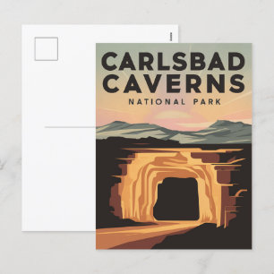 Carlsbad Caverns National Park Travel Poster Holiday Postcard