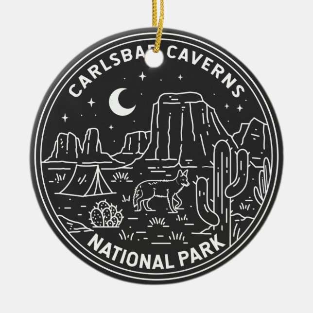 Carlsbad Caverns National Park Vintage  Ceramic Ornament (Front)