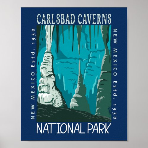 Carlsbad Caverns National Park Vintage Distressed  Poster