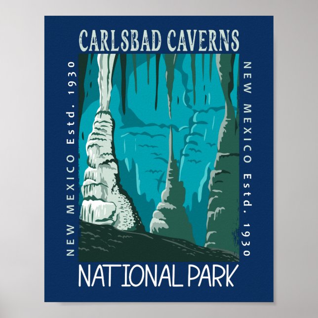 Carlsbad Caverns National Park Vintage Distressed  Poster (Front)