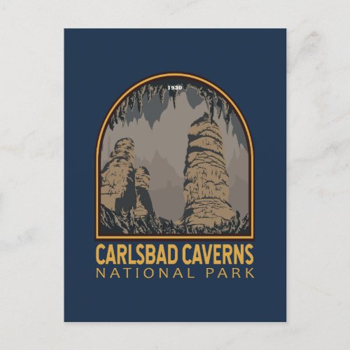Carlsbad Caverns National Park Vintage Emblem Postcard