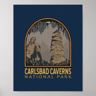 Carlsbad Caverns National Park Vintage Emblem Poster