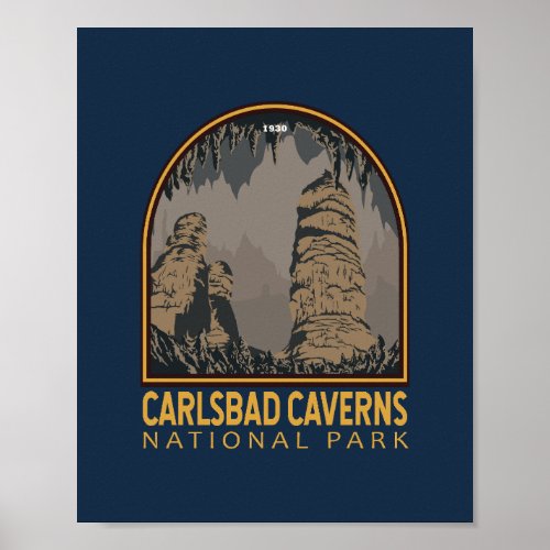 Carlsbad Caverns National Park Vintage Emblem Poster