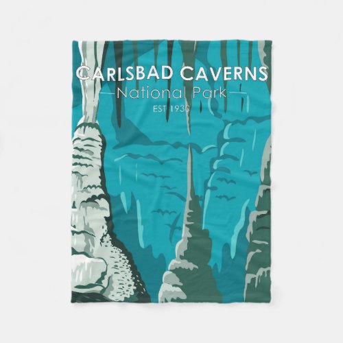 Carlsbad Caverns National Park Vintage Fleece Blanket