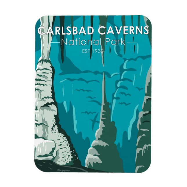 Carlsbad Caverns National Park Vintage Magnet (Vertical)