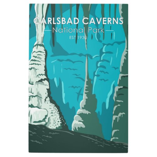 Carlsbad Caverns National Park Vintage Metal Print