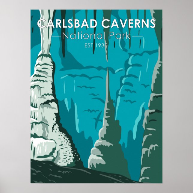 Carlsbad Caverns National Park Vintage Poster (Front)