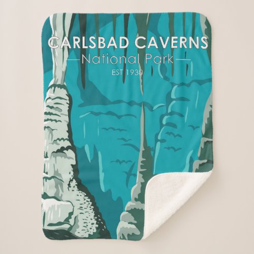 Carlsbad Caverns National Park Vintage Sherpa Blanket