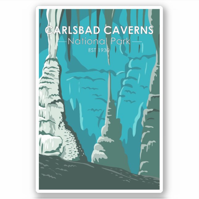 Carlsbad Caverns National Park Vintage Sticker (Front)