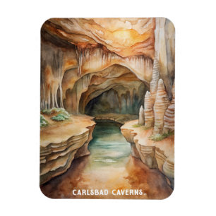 Carlsbad Caverns National Park Watercolor Painting Magnet