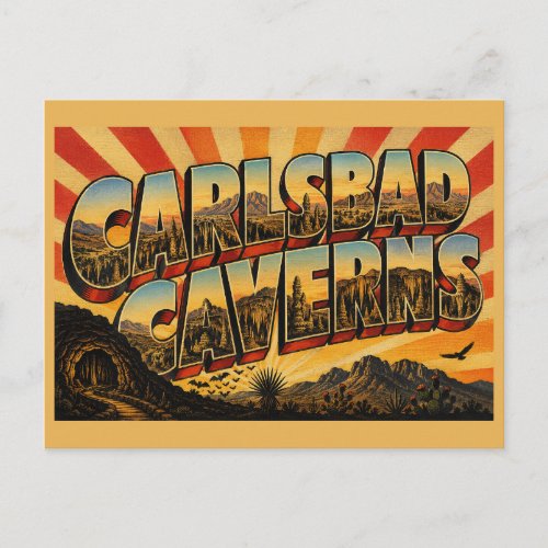 Carlsbad Caverns New Mexico Big Room Desert Art Postcard
