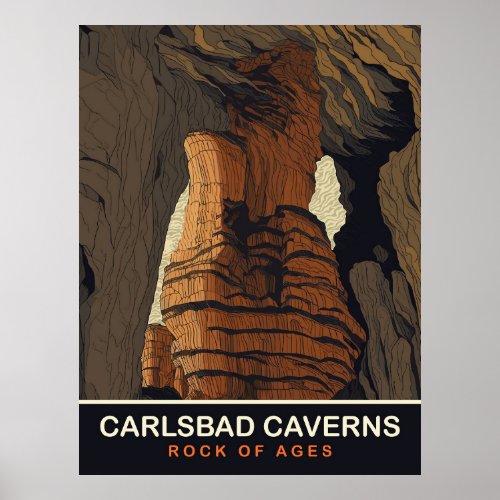 Carlsbad Caverns Rock of Ages Travel Poster