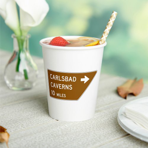 Carlsbad Caverns Sign Paper Cups