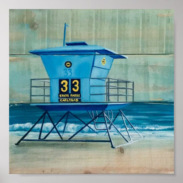 Carlsbad Lifeguard Tower Poster (Front)