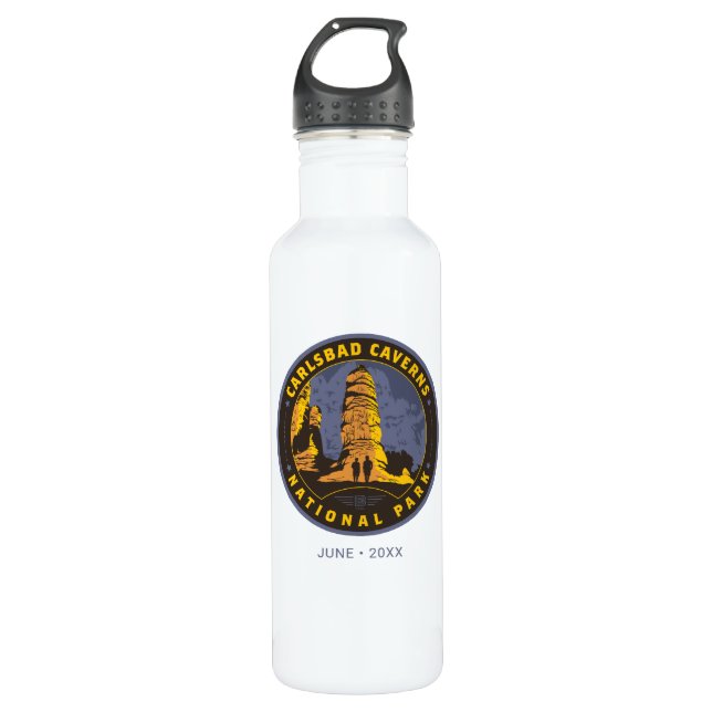 Carlsbad National Park Stainless Steel Water Bottle (Front)