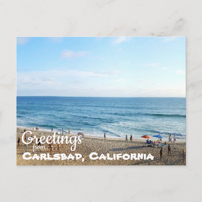Carlsbad State Beach California Coast Postcard (Front)