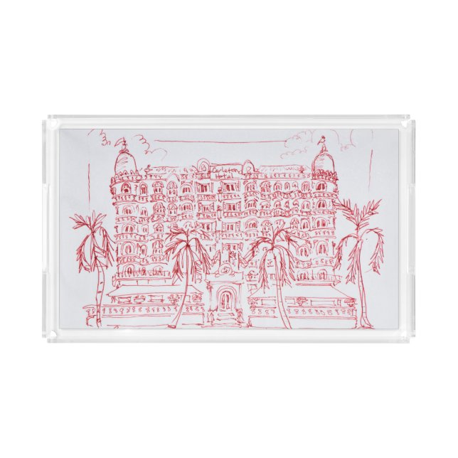 Carlton Hotel, Cannes, France Acrylic Tray (Front)