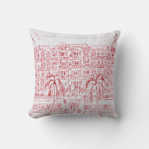 Carlton Hotel Cannes France Throw Pillow