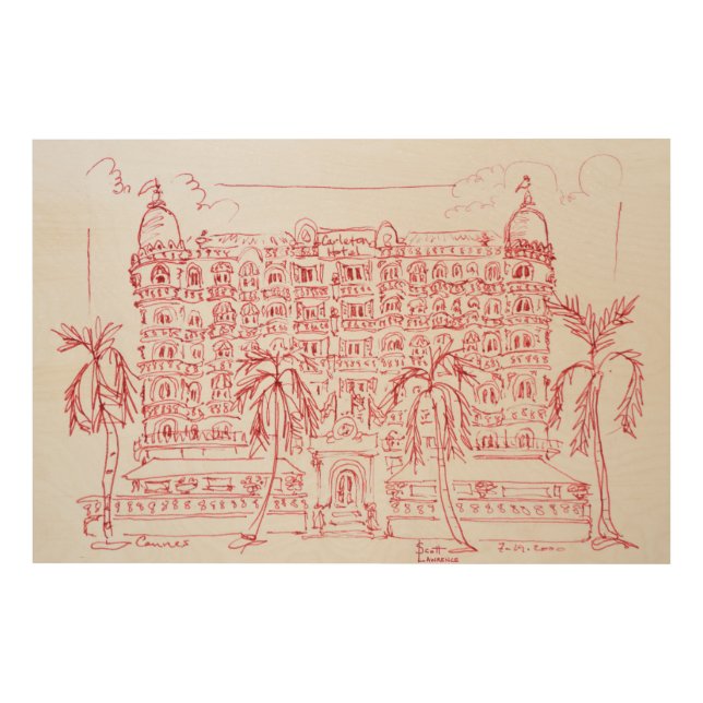 Carlton Hotel, Cannes, France Wood Wall Decor (Front)