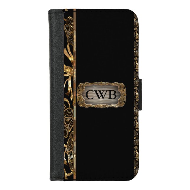 Carlton unique beautiful Monogram iPhone Wallet Case (Front)