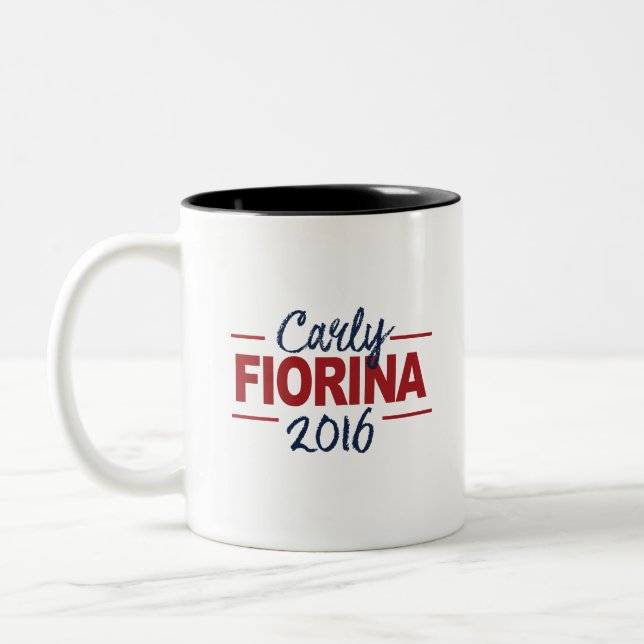 Carly Fiorina 2016 Campaign Sign Cursive Two-Tone Coffee Mug (Left)