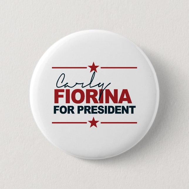 Carly Fiorina For President 2016 Signature Button (Front)