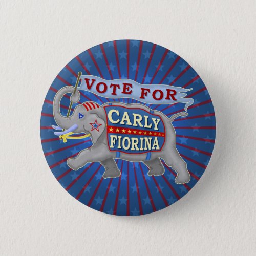 Carly Fiorina President 2016 Republican Elephant Pinback Button