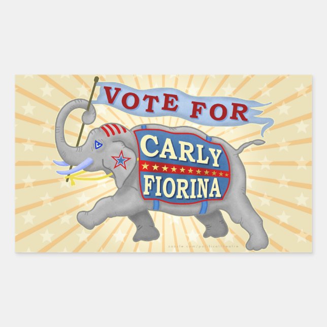 Carly Fiorina President 2016 Republican Elephant Rectangular Sticker (Front)