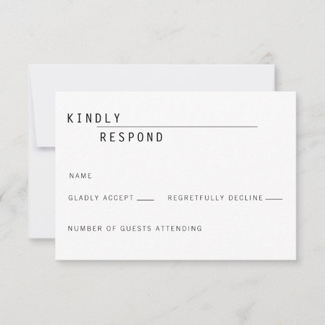 Carly Modern RSVP Card Invitation (Front)