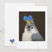 Carly the tufted titmouse flat card (Front/Back)