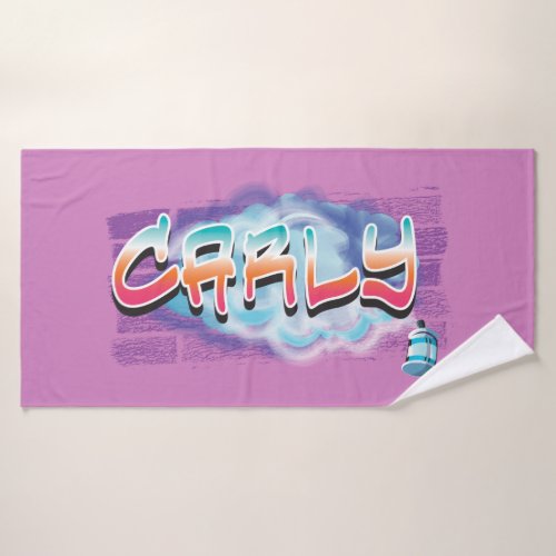Carly Your Name Graffiti Bath Beach Towel