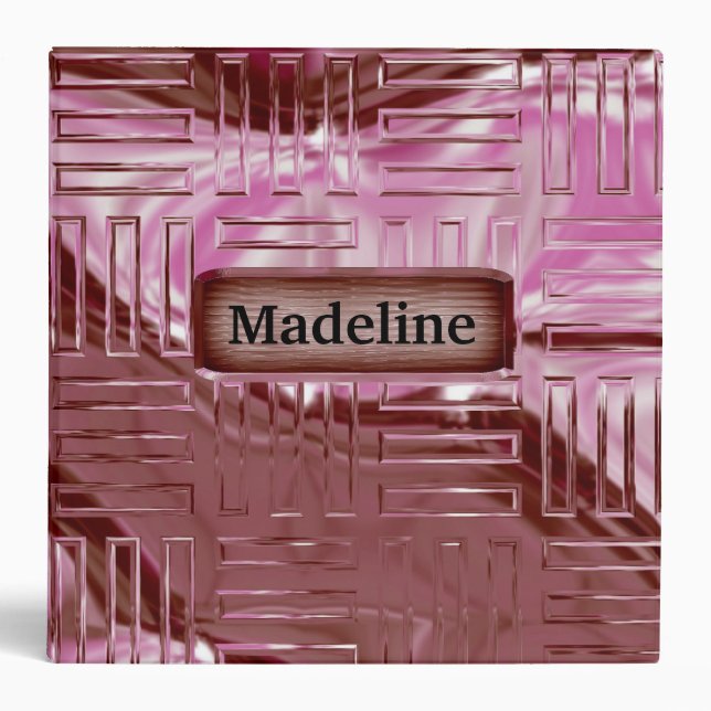 Carlye's  Beautiful Blush Monogram 3 Ring Binder (Front)