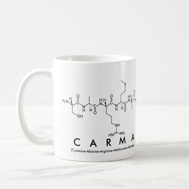 Carma peptide name mug (Left)