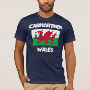 Carmarthen, Wales with Welsh flag T-Shirt